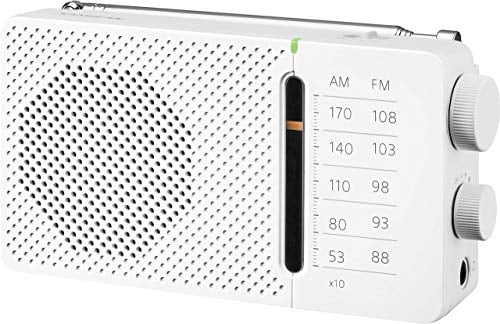 Sangean A500455 SR-36 Blanco Radio FM/Am Altavoz Integrado Antena TELESCÓPICA Salida Auriculares