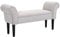 HOMCOM Small-sized Bed End Side Chaise Lounge Sofa Window Seat Arm Bench Wooden Leg Fabric Cover (Grey)