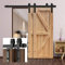 6.6FT/200cm Binario per Porta Scorrevole Ferramenta Kit,Porta Scorrevole Ferroviario per Doppia Porta