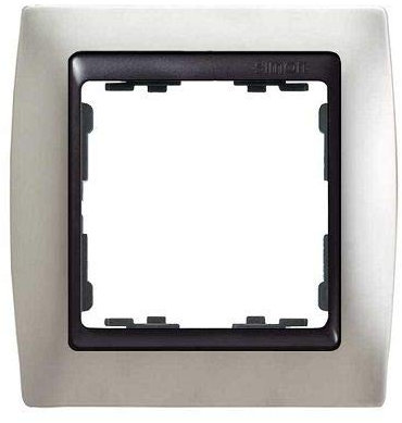 CABLEPELADO Marco compacto para 1 elementos Simon 82 | Marco de 1 elementos y bastidores | ‎82814-33 | Apto para superficie y empotrar | Dimensiones: 89x87 mm | Color Aluminio mate