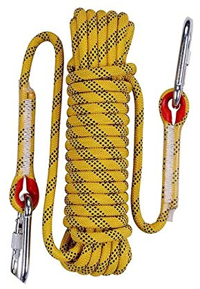 YJHH Corde De Sauvetage 10mm 100m, Corde d'escalade Statique Extérieure, Durable pour l'escalade en Plein Air, La Salle De Sport en Salle, Les Secours en Cas D'incendie(Jaune)