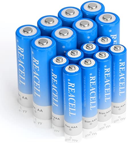 REACELL Akku AA AAA Wiederaufladbare Batterien 16 Stück hohe Kapazität 1,2V Mignon AA 2800mAh AAA 1100mAh NI-MH Aufladbare Akkubatterien