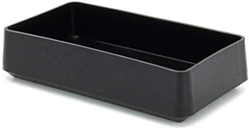 Enkotrade 4 Stück Gleitkappen Eckig Stuhlbeinkappen, für Außenrohrmaß 40x20 mm, Rohrabdeckung aus hochwertigem Polyethylen Kunststoff, Kappe, Endkappen