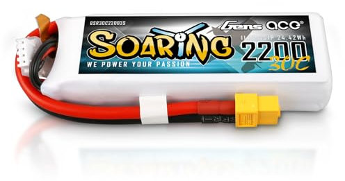Gens ace 3S Lipo Akku 11,1V 2200mAh RC Batterie mit XT60 Stecker für RC Auto Truck Flugzeug Heilikopter Boot RC Hobby im Motorsegler