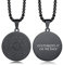 XUANPAI Siegel der Sieben Erzengel Ketten Choker Statement Halskette Talisman Anhänger Amulett Schmuck für Männer (Black-Bead-Kette, Edelstahl - Blank)