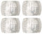 B2S BACK2SEASON 4 x Serviettenring Blumenmotiv Metall edel Tischdeko floral Silber 4er Set