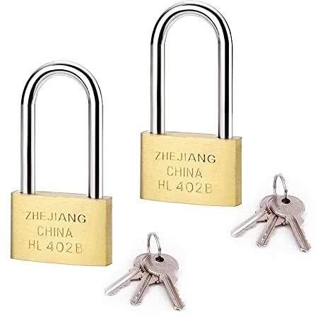 Candado con Llave,2 pcs Candados de Latón Pequeño Candado Taquilla Maleta Candados de Seguridad para Mochilas Equipaje Archivadores