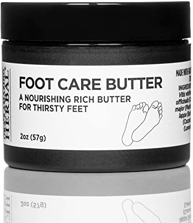 Ora's Amazing Herbal Foot Care Butter, Heel Balm, Foot Balm, Repair Cream for Dry Cracked Heels & Feet, Lavender, Tea Tree & Peppermint, 100% Recycled Plastic Jar, 2 oz