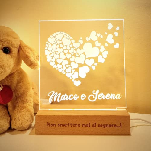 SBUGATTA |Lampada Personalizzata Con Nome |Lampada Notturna Bambino Bambina Neonato |Luce Notturna Personalizzata Bambini |Regalo Battesimo Bimbo Bimba|Regalo Nascita Bimbo Bimba