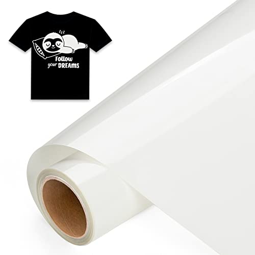 IModeur 8Ft Plotterfolie Textil Weiß – 30,5 x 244 cm Flexfolie Plotter Textil weiß für Cricut Maker, Silhouette Cameo, Textilfolie Plotter weiß für Kleidung, Mützen, Hosen, andere Stoffe