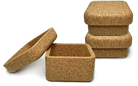 3er-Pack Schmuckdose aus Kork | Kork-Schmuckkästchen | Schmuckschatuellen aus Kork | Aufbewahrung für Ringe, Ohrringe und Ketten aus nachhaltigem Kork | verschließbar mit Deckel