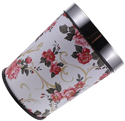 Cabilock Basura Papelera De Oficina Contenedor De Residuos De Papel Papelera Para Baño Papelera Antigua Cubo De Papel Usado Cubo De Ciclismo Papelera De Cuero Ronda Caja De Papel Usado