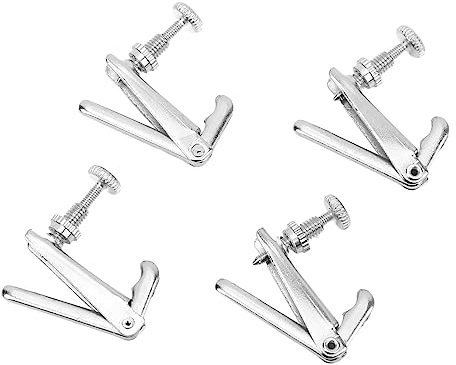 Tyenaza 4 Pièces Accordeurs Fins De Violon, Réglage De Cordes De Violon Ensemble D'accordeurs Fins Pièces Accessoires D'instruments De Musique pour Violon 4/4-3/4 Argent
