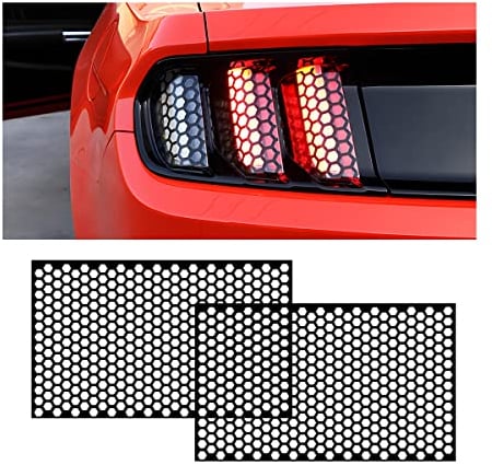 CGEAMDY 2 Piezas Película de Protección de Faros de Coche, Adhesivos Universales Impermeables para Coche, Lámina Tintada, Forma de Panal de Abeja, Accesorios para Coches, Apto para Coches(Negro)