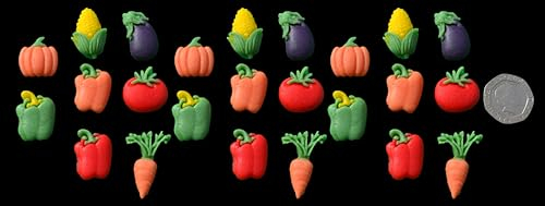 20 x Edible 3D Mixed Vegetables icing toppers, cake cupcakes decorations