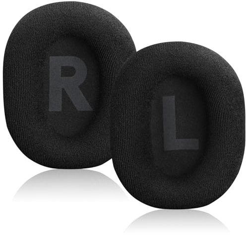 Laipuke Almohadilla Auriculares Compatible con Logitech G Pro X Almohadillas Cascos de Repuesto en Espuma y Tela de Terciopelo, 1 Par, Negro