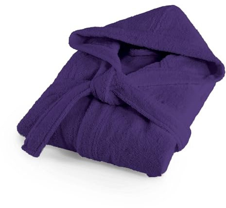 Bassetti Morbido Accappatoio 400 gr con Cappuccio 100% Cotone Uomo Donna Spugna Taglie Forti - ITALY Designed - Collezione MONIQUE - Nuovo (VIOLETTO LA - 4XL)