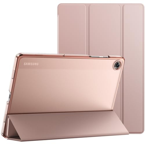JETech Funda para Samsung Galaxy Tab A9+ / A9 Plus 11 Pulgadas 2023, Carcasa Slim Translúcida Respaldo Trifold Folio Soporte Protectora Tableta, Auto-Estela/Sueño (Oro Rosa)
