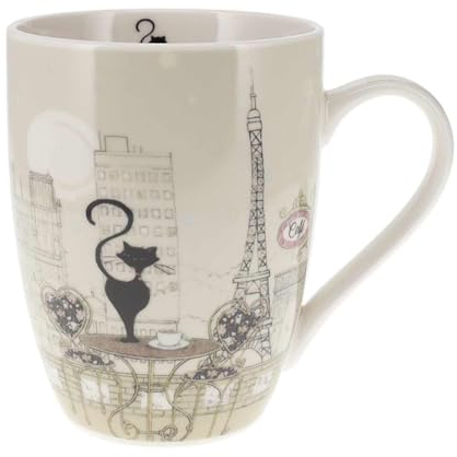 KIUB : Mug Arrondi motif Chat 340ml Au Café Paris Tour Eiffel
