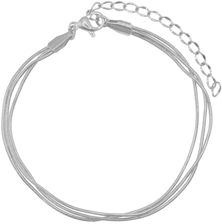 Heideman Armband Ariana Damen - Aus hochwertigem Edelstahl silber farbende Armkette mehrreihig für Frauen im klassichen schlichten Look dreireihig 3in1