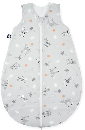 Julius Zöllner Sommerschlafsack Jersey, 0,5 TOG, waschbar bei 60°C, Made in Germany, OEKO TEX Standard 100, Savanne grau, Gr. 50/56