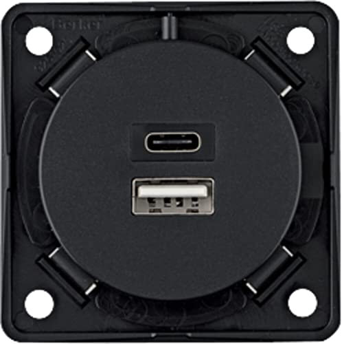 BERKER Integro USB Ladesteckdose USB-A, USB-C anthrazit matt