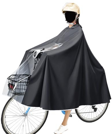 Jingzhan Regenponcho Fahrrad, Damen Herren Wasserdicht Radfahren Regencape, Unisex Wiederverwendbar Regenbekleidung, für Fahrräder, Mountainbikes, Elektrofahrräder
