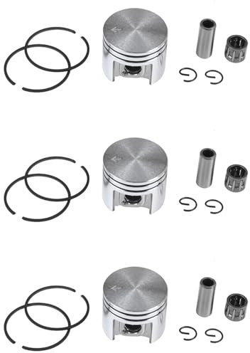 3Satz 38 mm Kolben & Ringe 10 mm Nadel Lager Satz Passend fuer Ms180 018 180 Kettensaege