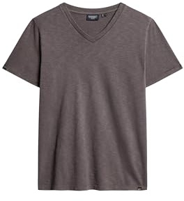 Superdry Herren T-Shirt aus Flammgarn mit V-Ausschnitt Dunkelgrau L