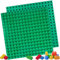 2 placas de construcción compatibles con placas Duplo, placa de construcción grande 25,5 x 25,5 cm para juguetes preescolares creativos verdes