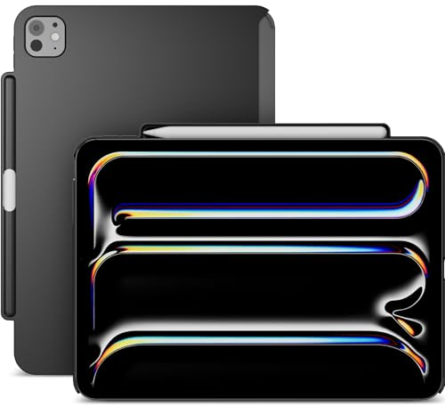 SWITCHEASY CoverBuddy Lite für 2024 iPad Pro 11 Zoll - iPad Hülle kompatibel mit Magic Keyboard, Apple Pencil Halter - Schwarz