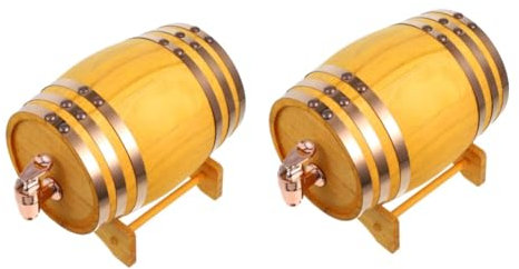 MAGICLULU 2 Juegos Barrilete Dispensador De Barriles De Whisky Barril De Cerveza Barril De Roble Barril De Vino Barril De Bourbon Barril De Crianza De Vino Minibotellas De Licor De Madera