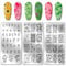 PH PandaHall 3PCS Flowers Leaf Nail Stamping Plates Plant Nail Stamper Butterfly Nails Art Stencils Stainless Steel Nails Image Plates Sunflower Daisy Manicures Stamp for DIY Print Manicure Design