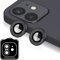 Beukei Protection Camera Glitter pour iPhone 11/12/12 Mini Verre Trempé, Protege Objectif Camera [Ultra HD][Dureté 9H][Anti Rayures] Titane Noir