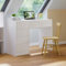 Bellamio Livny Schreibtisch weiß geriffelt mit 5 Schubladen – Schminktisch ohne Spiegel – White Desk with Drawers 75x53x110 cm – Jugendschreibtisch - Bürotisch mit Schubladen beidseitig montierbar