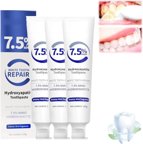 Hydroxyapatite Toothpaste,Hydroxyapatite Enamel Care Toothpastes,Fluoride-Free Formula with Gentle Mint,Deep Cleaning Oral Care Toothpaste,Enamel Protection & Whitening for Sensitive Teeth (3)