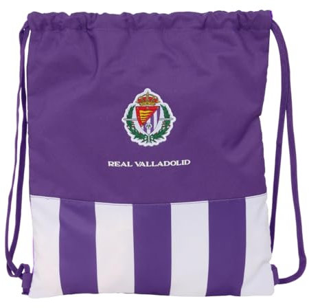 safta Real Valladolid Rucksack, flach, groß, ideal für Kinder verschiedener Altersgruppen, bequem und vielseitig, Qualität und Widerstandsfähigkeit, 35 x 40 cm, Violett/Weiß, M, Casual