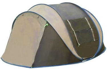 Shelters Throw Tent Outdoor Automatic Tents Pop Up Waterproof Camping Hiking Tent Waterproof Large Family Tents Ice Fishing Tent(Single Brown Small)