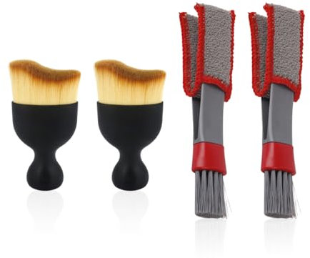 Brosses De Nettoyage Intérieur De Voiture 4 Pièces, Outils De Nettoyage De Voiture, Brosse De Dépoussiérage De Sortie De Climatisation, Accessoires De Voiture