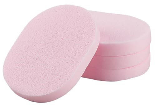 GORGECRAFT 4 éponge Nettoyante pour Le Visage Réutilisable Éponge Démaquillante Ovale pour Le Lavage du Visage Rose Perle Éponges de Maquillage pour Douce Outil de Beauté pour Le Démaquillage