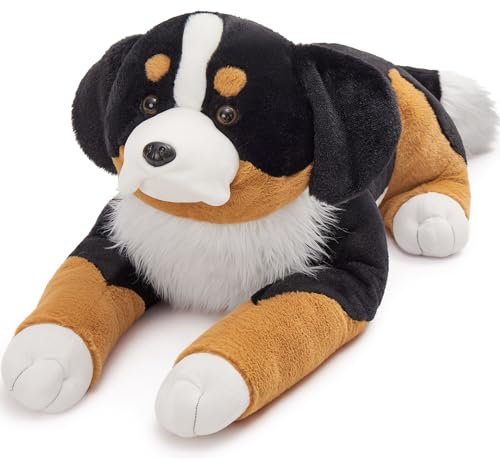 MorisMos 100cm lang Berner Sennenhund Kuscheltier XXL, weich groß Hund Plüschtier Stofftier, riesen Gefüllte Plüschhund, Geburtstag Weihnachten Geschenk Babys Kinder