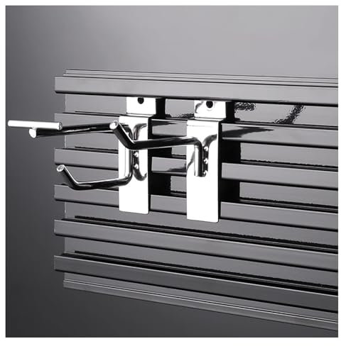 WWERTYY Ineinander greifendes Lamellenwand-Aufbewahrungsset, an der Wand montiertes Lamellenwandpaneel, Aluminium-Wand-Organizer (60 x 15,5 cm)