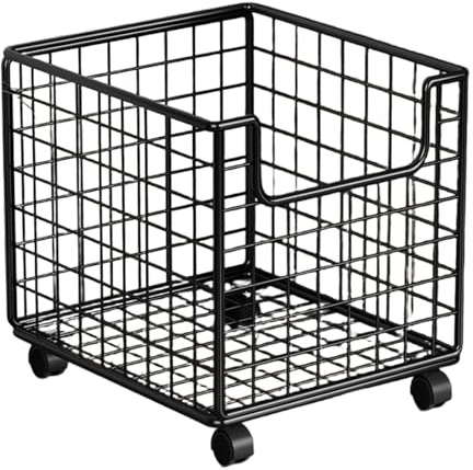 Carrello portaoggetti da cucina in rete metallica con ruote, cestino per frutta e verdura con ruote, organizer mobile di grande capacità per frutta e snack da tavolo per uso esterno