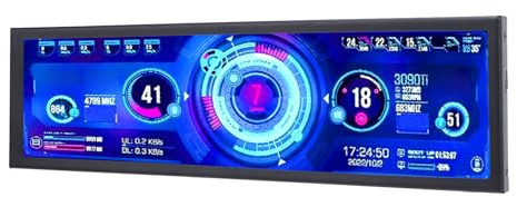 SENECESLI 8,8 Zoll Computertemperaturmonitor, PC Sensor Panel Display mit Landschaft und Porträtumschaltung, 170 ° Anzeigewinkel