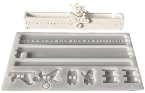 Silicone Mould for Advent Calendar, 25 Days Advent Calendar for Chocolate | DIY Materials with Easy Release for Baking Soap Plaster Candles Adults