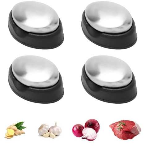 Lot de 4 savons en acier inoxydable Savon Anti-Odeur avec Bol neutralisant d'odeurs avec Porte-Savon Savon antirouille élimine Les odeurs désagréables