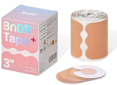 Extra Breite Kinesiotapes mit Nipple Covers – Precut Chest Binding Tape zum Brustabbinden für FTM Transgender, 5m (7.6cm)