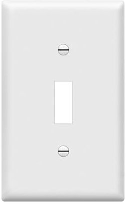 Enerlites 8811-W - Placa de pared para interruptor de palanca de 1 banda, tamaño estándar, policarbonato irrompible, color blanco