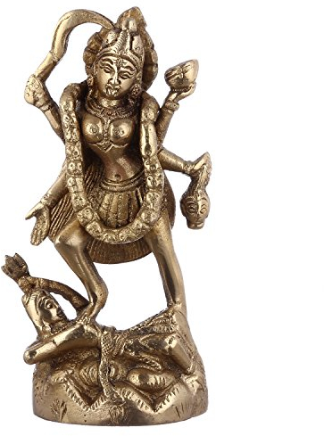 Purpledip Maa Kali 10949 Statue: Hindu-religiöse Göttin Devi Idol, indische Gottheit, handgefertigte Skulptur