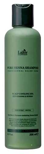 LA'DOR Pure Henna Shampoo Spa Cooling 200 ml gemischt Menthol-Extrakt, Henna-Extrakt, Nährstoffe, für seidiges, gesundes Haar, reduziert Juckreiz und Schuppen